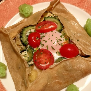 もりもり夏野菜マリネの蕎麦粉ガレット